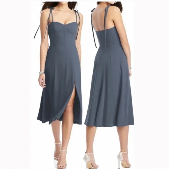 sachin and babi light blue dress THE DESSY GROUP womens Dessy Collection Metallic Gown, 0, Metallic